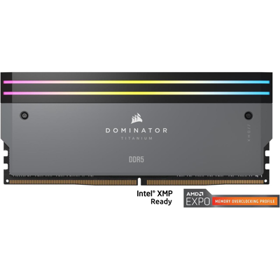 Corsair - Dominator Titanium 32GB (2 x 16GB) DDR5 6000 (PC5 48000) Desktop Memory Model CMP32GX5M2B6000Z30 - Gray Corsair - Dominator Titanium 32GB (2 x 16GB) DDR5 6000 (PC5 48000) Desktop Memory Model CMP32GX5M2B6000Z30 - Gray