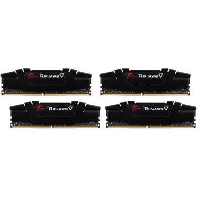 G.SKILL - Ripjaws V Series 64GB (4 x 16GB) 288-Pin PC RAM DDR4 3200 (PC4 25600) Desktop Memory Model F4-3200C16Q-64GVK - Black G.SKILL - Ripjaws V Series 64GB (4 x 16GB) 288-Pin PC RAM DDR4 3200 (PC4 25600) Desktop Memory Model F4-3200C16Q-64GVK - Black