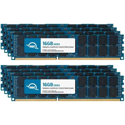 OWC - 128GB (8x16GB) DDR3 1066MHz 2Rx4 CL7 ECC Registered 240-pin RDIMM Memory RAM for Workstations, Servers, NAS Systems - Black Chips OWC - 128GB (8x16GB) DDR3 1066MHz 2Rx4 CL7 ECC Registered 240-pin RDIMM Memory RAM for Workstations, Servers, NAS Systems - Black Chips