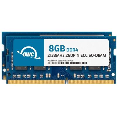 OWC - 16GB (2x8GB) DDR4 2133MHZ PC4-17000 CL15 1RX8 ECC Unbuffered SODIMM 1.2V 260-pin Memory RAM - Black Chips OWC - 16GB (2x8GB) DDR4 2133MHZ PC4-17000 CL15 1RX8 ECC Unbuffered SODIMM 1.2V 260-pin Memory RAM - Black Chips