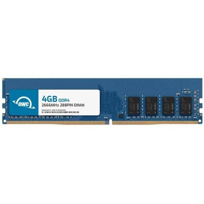 OWC - 4GB Replacement for Crucial CT4G4DFS8266 - DDR4 2666MHz PC4-21300 CL19 1Rx8 288-pin 1.2V Non-ECC DIMM - Black Chips OWC - 4GB Replacement for Crucial CT4G4DFS8266 - DDR4 2666MHz PC4-21300 CL19 1Rx8 288-pin 1.2V Non-ECC DIMM - Black Chips