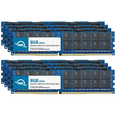 OWC - 64GB (8x8GB) DDR4 2666MHz PC4-21300 CL19 1RX4 ECC Registered RDIMM 1.2V 288-pin Memory RAM Upgrade for Server - Black Chips OWC - 64GB (8x8GB) DDR4 2666MHz PC4-21300 CL19 1RX4 ECC Registered RDIMM 1.2V 288-pin Memory RAM Upgrade for Server - Black Chips