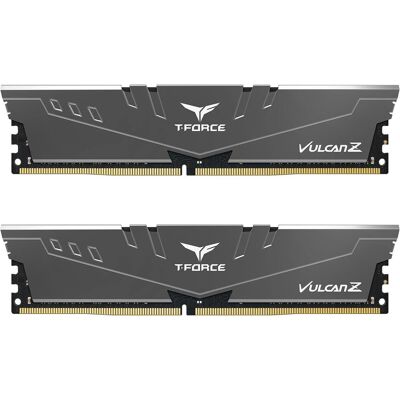 Team Group - Team T-FORCE VULCAN Z 16GB (2 x 8GB) DDR4 3200 (PC4 25600) Desktop Memory Model TLZGD416G3200HC16FDC01 - Gray Team Group - Team T-FORCE VULCAN Z 16GB (2 x 8GB) DDR4 3200 (PC4 25600) Desktop Memory Model TLZGD416G3200HC16FDC01 - Gray