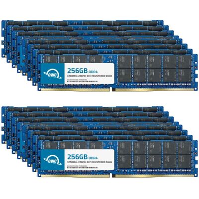 OWC - 4TB (16x256GB) DDR4 3200MHz 8Rx4 CL22 ECC Registered 288-pin RDIMM Memory RAM for Workstations, Servers, NAS Systems - Black Chips OWC - 4TB (16x256GB) DDR4 3200MHz 8Rx4 CL22 ECC Registered 288-pin RDIMM Memory RAM for Workstations, Servers, NAS Systems - Black Chips