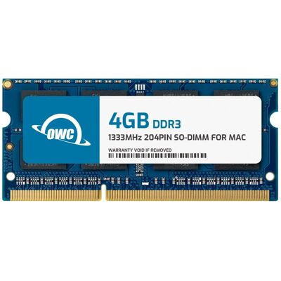 OWC - 4GB PC3-10600 DDR3 1333MHz SO-DIMM Memory Ram Compatible with Select Mac Models OWC - 4GB PC3-10600 DDR3 1333MHz SO-DIMM Memory Ram Compatible with Select Mac Models