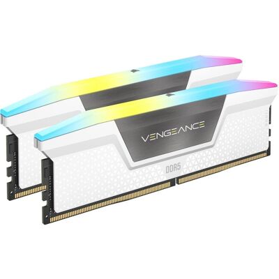 Corsair - Vengeance RGB 32GB (2 x 16GB) 288-Pin PC RAM DDR5 6200 (PC5 49600) Desktop Memory Model CMH32GX5M2B6200C36W - White Corsair - Vengeance RGB 32GB (2 x 16GB) 288-Pin PC RAM DDR5 6200 (PC5 49600) Desktop Memory Model CMH32GX5M2B6200C36W - White