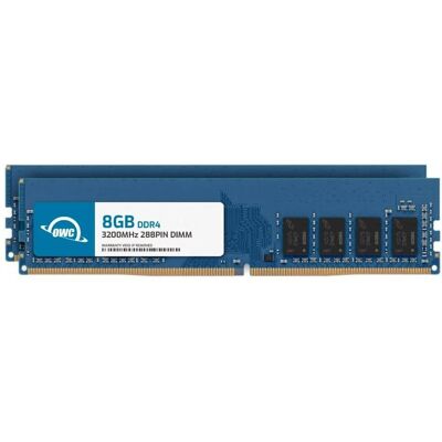 OWC - 16GB (2x8GB) Replacement for Crucial CT2K8G4DFRA32A - DDR4 3200MHz PC4-25600 CL22 1Rx8 288-pin 1.2V Non-ECC DIMM - Black Chips OWC - 16GB (2x8GB) Replacement for Crucial CT2K8G4DFRA32A - DDR4 3200MHz PC4-25600 CL22 1Rx8 288-pin 1.2V Non-ECC DIMM - Black Chips