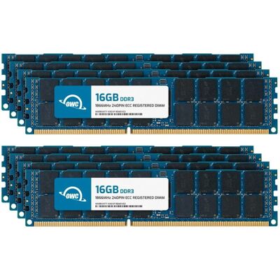 OWC - 128GB (8x16GB) DDR3 1866MHz 2Rx4 CL13 ECC Registered 240p RDIMM Memory RAM for Workstations, Servers, NAS Systems - Black Chips OWC - 128GB (8x16GB) DDR3 1866MHz 2Rx4 CL13 ECC Registered 240p RDIMM Memory RAM for Workstations, Servers, NAS Systems - Black Chips