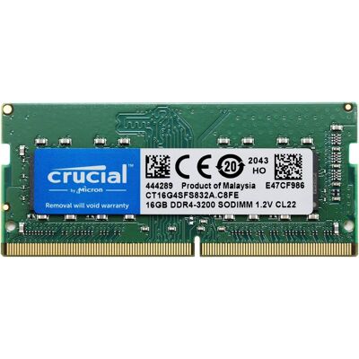 Crucial - CT16G4SFS832A SODIMM RAM 16GB DDR4 3200 MHz Laptop Memory Crucial - CT16G4SFS832A SODIMM RAM 16GB DDR4 3200 MHz Laptop Memory