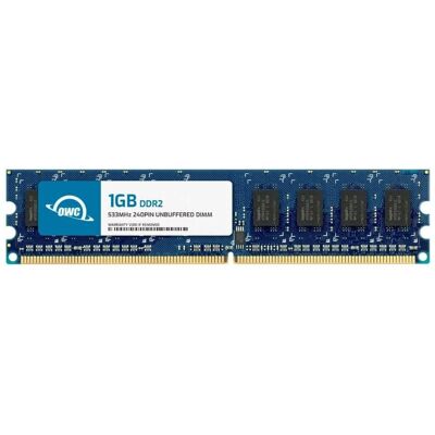 OWC - 1GB DDR2 533 PC2-4200 CL4 1Rx8 240-pin 1.8V Non-ECC UDIMM Memory RAM Module Upgrade for Select Desktops - Black Chips OWC - 1GB DDR2 533 PC2-4200 CL4 1Rx8 240-pin 1.8V Non-ECC UDIMM Memory RAM Module Upgrade for Select Desktops - Black Chips
