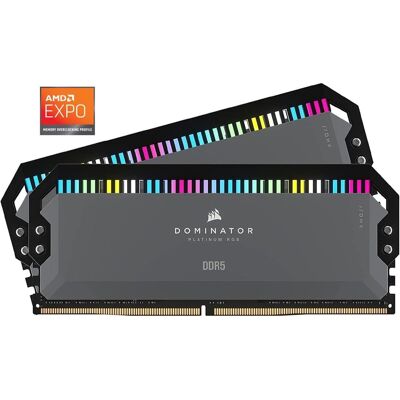 Corsair - Dominator Platinum RGB 32GB DDR5 5200MHz XMP 3.0 RAM - Gray Corsair - Dominator Platinum RGB 32GB DDR5 5200MHz XMP 3.0 RAM - Gray