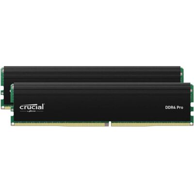 Crucial - Pro 32GB Kit (2x16GB) DDR4 3200MHz C22 UDIMM Desktop Memory Kit - Black Crucial - Pro 32GB Kit (2x16GB) DDR4 3200MHz C22 UDIMM Desktop Memory Kit - Black