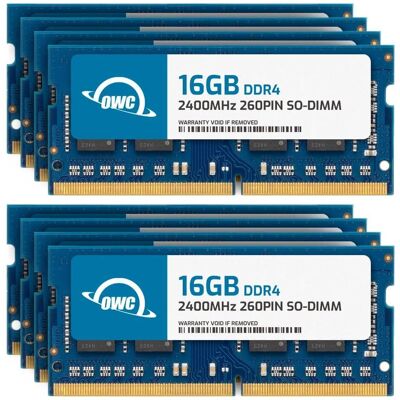 OWC - 128GB (8x16GB) DDR4 2400MHz 2Rx8 CL17 Non-ECC 260-pin SODIMM Memory RAM for Laptops, AIO Systems, and NAS Systems - Black Chips OWC - 128GB (8x16GB) DDR4 2400MHz 2Rx8 CL17 Non-ECC 260-pin SODIMM Memory RAM for Laptops, AIO Systems, and NAS Systems - Black Chips