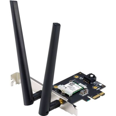 Asus - PCE-AX1800 IEEE 802.11ax Wi-Fi/Bluetooth Combo Adapter - Black Asus - PCE-AX1800 IEEE 802.11ax Wi-Fi/Bluetooth Combo Adapter - Black