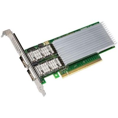 Intel - Ethernet RJ-45 Network Adapter - Dual-Port QSFP28 - PCI Express (PCIe) 4.0 x16 - Ethernet Port Configuration Tool - Green Intel - Ethernet RJ-45 Network Adapter - Dual-Port QSFP28 - PCI Express (PCIe) 4.0 x16 - Ethernet Port Configuration Tool - Green