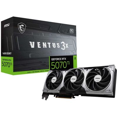 MSI - NVIDIA GeForce GeForce RTX 5070 TI 16G VENTUS 3X OC 16GB GDDR7 PCI Express Gen 5 Graphics Card - Black MSI - NVIDIA GeForce GeForce RTX 5070 TI 16G VENTUS 3X OC 16GB GDDR7 PCI Express Gen 5 Graphics Card - Black