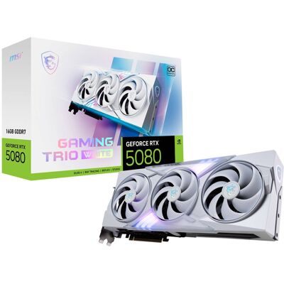 MSI - NVIDIA GeForce RTX 5080 16G GAMING TRIO OC 16GB GDDR7 PCI Express Gen 5 Graphics Card - White MSI - NVIDIA GeForce RTX 5080 16G GAMING TRIO OC 16GB GDDR7 PCI Express Gen 5 Graphics Card - White