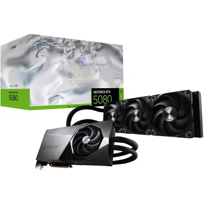 MSI - NVIDIA GeForce RTX 5080 16G SUPRIM LIQUID SOC 16GB GDDR7 PCI Express Gen 5 Graphics Card - Black MSI - NVIDIA GeForce RTX 5080 16G SUPRIM LIQUID SOC 16GB GDDR7 PCI Express Gen 5 Graphics Card - Black