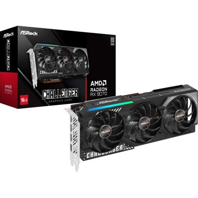 ASRock - Challenger Radeon RX 9070 16GB GDDR6 PCI Express 5.0 Graphics Card ASRock - Challenger Radeon RX 9070 16GB GDDR6 PCI Express 5.0 Graphics Card