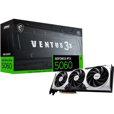 MSI - NVIDIA GeForce RTX 5060 8G VENTUS 3X OC 8GB GDDR7 PCI Express Gen 5 Graphics Card - Black MSI - NVIDIA GeForce RTX 5060 8G VENTUS 3X OC 8GB GDDR7 PCI Express Gen 5 Graphics Card - Black