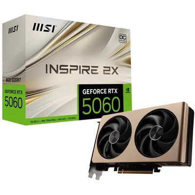 MSI - NVIDIA GeForce RTX 5060 8G INSPIRE 2X OC 8GB GDDR7 PCI Express Gen 5 Graphics Card - Black MSI - NVIDIA GeForce RTX 5060 8G INSPIRE 2X OC 8GB GDDR7 PCI Express Gen 5 Graphics Card - Black