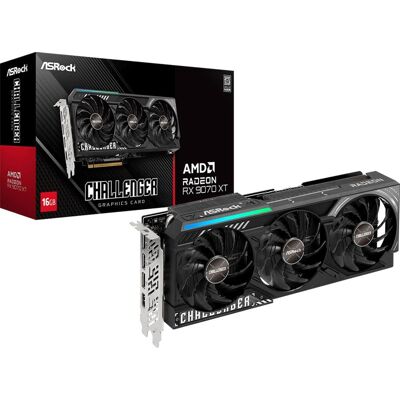 ASRock - Challenger Radeon RX 9070 XT 16GB GDDR6 PCI Express 5.0 Graphics Card ASRock - Challenger Radeon RX 9070 XT 16GB GDDR6 PCI Express 5.0 Graphics Card