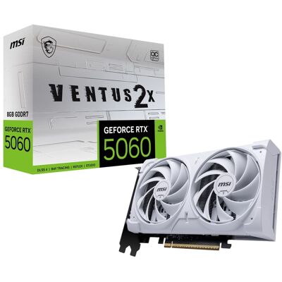 MSI - NVIDIA GeForce RTX 5060 8G VENTUS 2X OC 8GB GDDR7 PCI Express Gen 5 Graphics Card - White MSI - NVIDIA GeForce RTX 5060 8G VENTUS 2X OC 8GB GDDR7 PCI Express Gen 5 Graphics Card - White