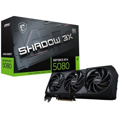 MSI - NVIDIA GeForce GeForce RTX 5080 16G SHADOW 3X OC 16GB GDDR7 PCI Express Gen 5 Graphics Card - Black MSI - NVIDIA GeForce GeForce RTX 5080 16G SHADOW 3X OC 16GB GDDR7 PCI Express Gen 5 Graphics Card - Black
