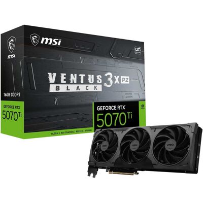 MSI - NVIDIA GeForce RTX 5070 Ti 16GB GDDR7 VENTUS 3X PZ OC Edition PCI Express 5.0 SFF-Ready Graphics Card - Black MSI - NVIDIA GeForce RTX 5070 Ti 16GB GDDR7 VENTUS 3X PZ OC Edition PCI Express 5.0 SFF-Ready Graphics Card - Black