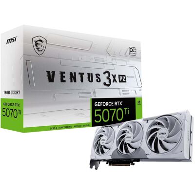 MSI - NVIDIA GeForce RTX 5070 Ti 16GB GDDR7 VENTUS 3X PZ OC Edition PCI Express 5.0 SFF-Ready Graphics Card - Black/Sliver MSI - NVIDIA GeForce RTX 5070 Ti 16GB GDDR7 VENTUS 3X PZ OC Edition PCI Express 5.0 SFF-Ready Graphics Card - Black/Sliver