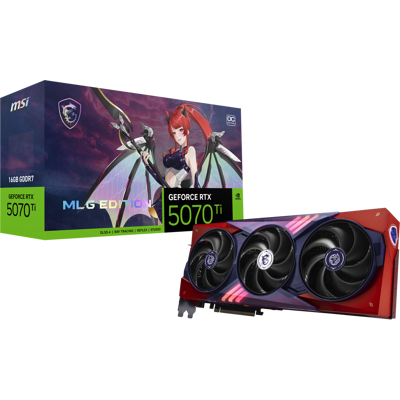 MSI - NVIDIA GeForce RTX 5070 Ti 16G MLG EDITION OC 16GB GDDR7 PCI Express Gen 5 Graphics Card - Black/Red MSI - NVIDIA GeForce RTX 5070 Ti 16G MLG EDITION OC 16GB GDDR7 PCI Express Gen 5 Graphics Card - Black/Red