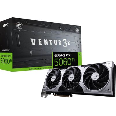 MSI - NVIDIA GeForce RTX 5060 Ti 8GB GDDR7 VENTUS 3X OC Edition PCI Express 5.0 Graphics Card - Black/Sliver MSI - NVIDIA GeForce RTX 5060 Ti 8GB GDDR7 VENTUS 3X OC Edition PCI Express 5.0 Graphics Card - Black/Sliver