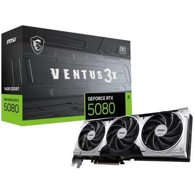 MSI - NVIDIA GeForce GeForce RTX 5080 16G VENTUS 3X OC PLUS 16GB GDDR7 PCI Express Gen 5 Graphics Card - Black MSI - NVIDIA GeForce GeForce RTX 5080 16G VENTUS 3X OC PLUS 16GB GDDR7 PCI Express Gen 5 Graphics Card - Black