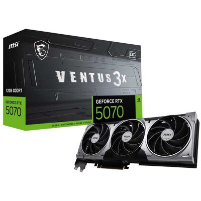 MSI - NVIDIA GeForce RTX 5070 12G VENTUS 3X OC 12GB GDDR7 PCI Express Gen 5 Graphics Card - Black MSI - NVIDIA GeForce RTX 5070 12G VENTUS 3X OC 12GB GDDR7 PCI Express Gen 5 Graphics Card - Black