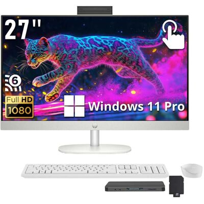 HP - Upgraded - 27" FHD Touch All-in-One Desktop,AMD Ryzen 5 7520U,16GB RAM,1TB SSD+160GB Dock Set,Keyboard&Mouse,Win 11 Pro - White HP - Upgraded - 27" FHD Touch All-in-One Desktop,AMD Ryzen 5 7520U,16GB RAM,1TB SSD+160GB Dock Set,Keyboard&Mouse,Win 11 Pro - White