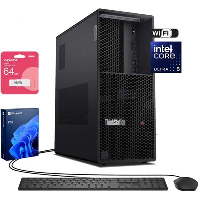 Lenovo - Upgraded - ThinkStation P3 Gen 2 Desktop - Intel Core Ultra 5 225 with 32G RAM 1TB SSD - Wired K & M - Adata 64GB USB Drive - Black Lenovo - Upgraded - ThinkStation P3 Gen 2 Desktop - Intel Core Ultra 5 225 with 32G RAM 1TB SSD - Wired K & M - Adata 64GB USB Drive - Black