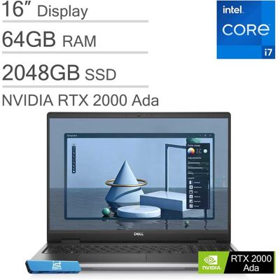 Dell - Upgraded - Precision 7680 Workstation - 16" FHD+ - Precision 7 - NVIDIA RTX 2000Ada - i7-13850HX - 64GB RAM - 2TB SSD - Win11Pro - Titan Grey Dell - Upgraded - Precision 7680 Workstation - 16" FHD+ - Precision 7 - NVIDIA RTX 2000Ada - i7-13850HX - 64GB RAM - 2TB SSD - Win11Pro - Titan Grey