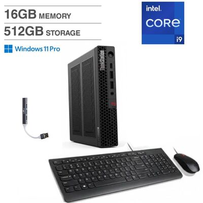 Lenovo - Upgraded - ThinkStation P3 Tiny Workstation Mini Desktop (Intel i9-14900 vPro, T400 4GB, 16GB DDR5,512GB SSD, Win 11 Pro) - Black Lenovo - Upgraded - ThinkStation P3 Tiny Workstation Mini Desktop (Intel i9-14900 vPro, T400 4GB, 16GB DDR5,512GB SSD, Win 11 Pro) - Black
