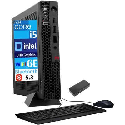 Lenovo - Upgraded - ThinkStation P3 Tiny Mini Desktop (Intel i5-13500, 32GB DDR5, 2TB SSD, Intel UHD 770, Win 11 Pro) w/USB-C Hub - Black Lenovo - Upgraded - ThinkStation P3 Tiny Mini Desktop (Intel i5-13500, 32GB DDR5, 2TB SSD, Intel UHD 770, Win 11 Pro) w/USB-C Hub - Black