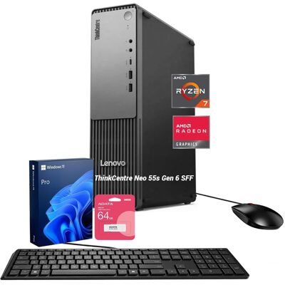 Lenovo - Upgraded - ThinkCentre neo 55s Desktop - AMD Ryzen 7 250 - 32GB RAM - 2TB PCIe M.2 SSD - Wired K&M - Adata 64GB USB Drive - Black Lenovo - Upgraded - ThinkCentre neo 55s Desktop - AMD Ryzen 7 250 - 32GB RAM - 2TB PCIe M.2 SSD - Wired K&M - Adata 64GB USB Drive - Black