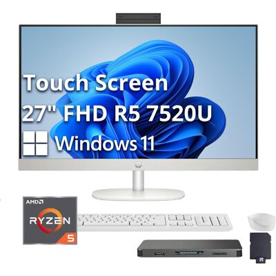 HP - 27" FHD Touch All-in-One Desktop,AMD Ryzen 5 7520U,16GB RAM,1TB SSD+160GB Dock Set,Keyboard&Mouse,Win 11 - White HP - 27" FHD Touch All-in-One Desktop,AMD Ryzen 5 7520U,16GB RAM,1TB SSD+160GB Dock Set,Keyboard&Mouse,Win 11 - White