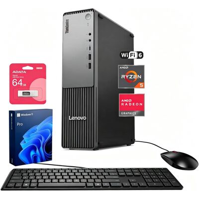 Lenovo - Upgraded - ThinkCentre neo 55s Desktop - AMD Ryzen 5 220 - 16GB RAM 2TB PCIe M.2 SSD - Wired K&M - Adata 64GB USB Drive - Black Lenovo - Upgraded - ThinkCentre neo 55s Desktop - AMD Ryzen 5 220 - 16GB RAM 2TB PCIe M.2 SSD - Wired K&M - Adata 64GB USB Drive - Black