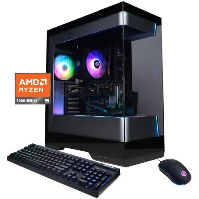 CyberPowerPC - Gaming Desktop - AMD Ryzen 5 8400F 2024 - NVIDIA GeForce RTX 3050 6GB - 16GB DDR5 Memory - 1TB SSD Storage - Black CyberPowerPC - Gaming Desktop - AMD Ryzen 5 8400F 2024 - NVIDIA GeForce RTX 3050 6GB - 16GB DDR5 Memory - 1TB SSD Storage - Black