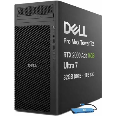 Dell - Upgraded - Pro Max Tower T2 FCT2250 Workstation Desktop - NVIDIA RTX 2000 Ada 16GB - Intel Ultra 7 265 - 32GB RAM - 1TB SSD Dell - Upgraded - Pro Max Tower T2 FCT2250 Workstation Desktop - NVIDIA RTX 2000 Ada 16GB - Intel Ultra 7 265 - 32GB RAM - 1TB SSD