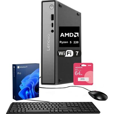 Lenovo - Upgraded - ThinkCentre neo 55q Desktop - AMD Ryzen 5 220 - 16GB RAM - 2TB PCIe M.2 SSD - Wired K&M - Adata 64GB USB Drive - Black Lenovo - Upgraded - ThinkCentre neo 55q Desktop - AMD Ryzen 5 220 - 16GB RAM - 2TB PCIe M.2 SSD - Wired K&M - Adata 64GB USB Drive - Black