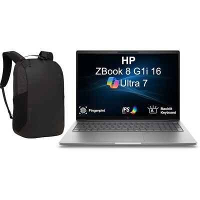 HP - Upgraded - ZBook 8 G1i 16 Workstation 16.0 WUXGA Display (Ultra 7-255H, 32GB, 1TB SSD, Win 11 Pro) w/17in Backpack - Meteor Silver HP - Upgraded - ZBook 8 G1i 16 Workstation 16.0 WUXGA Display (Ultra 7-255H, 32GB, 1TB SSD, Win 11 Pro) w/17in Backpack - Meteor Silver