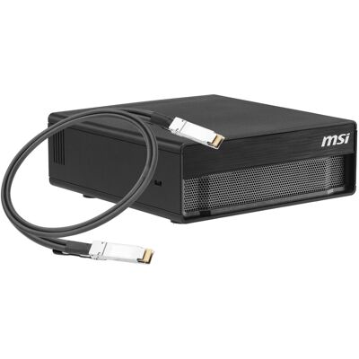 MSI - EdgeXpert Mini Desktop - Arm 20 core - 128GB Memory - NVIDIA Blackwell Graphics - 4TB SSD-With QSFP Cable - Black MSI - EdgeXpert Mini Desktop - Arm 20 core - 128GB Memory - NVIDIA Blackwell Graphics - 4TB SSD-With QSFP Cable - Black