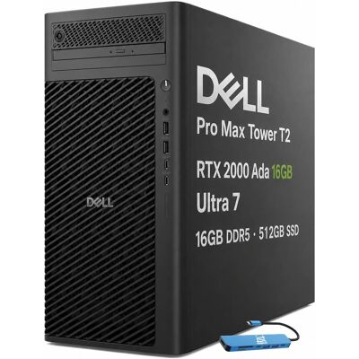 Dell - Upgraded - Pro Max Tower T2 FCT2250 Workstation Desktop - NVIDIA RTX 2000 Ada 16GB - Intel Ultra 7 265 - 16GB RAM - 512GB SSD Dell - Upgraded - Pro Max Tower T2 FCT2250 Workstation Desktop - NVIDIA RTX 2000 Ada 16GB - Intel Ultra 7 265 - 16GB RAM - 512GB SSD