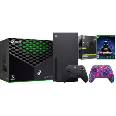 Microsoft Xbox Series X 1TB Disc Console with LEGO Batman, Extra Controller and Battery Pack Bundle Microsoft Xbox Series X 1TB Disc Console with LEGO Batman, Extra Controller and Battery Pack Bundle