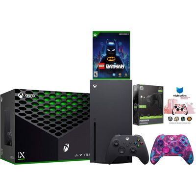 Microsoft Xbox Series X 1TB Disc Console with LEGO Batman, Extra Controller, Battery Pack and MightySkins Code Bundle - Heart Microsoft Xbox Series X 1TB Disc Console with LEGO Batman, Extra Controller, Battery Pack and MightySkins Code Bundle - Heart